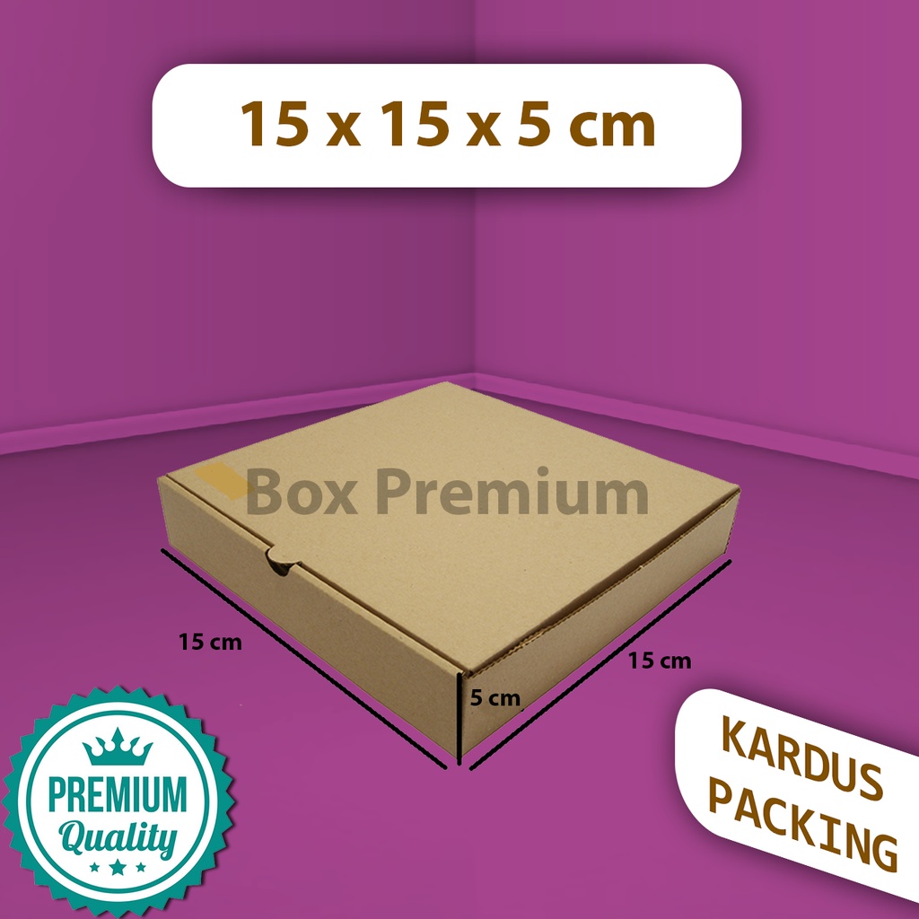 

{ISI 5 pcs} Kardus Dus Box Kotak Pizza Baju Pakaian Makanan Kue Donat 15x15x5 cm