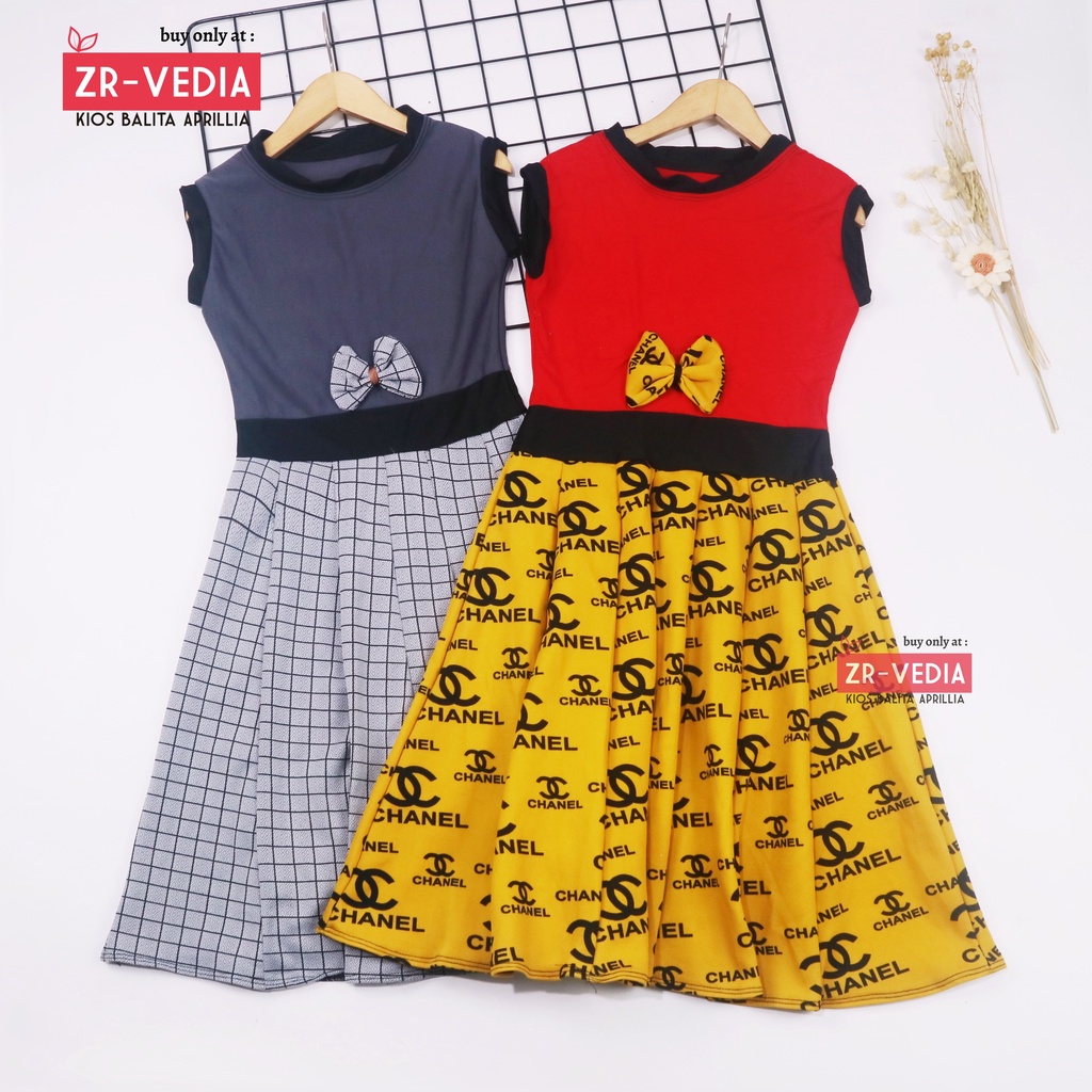 Dress Lala Uk 8-9 Th / Dress Anak Perempuan Baju Dres Pesta Motif Random Anak Perempuan Murah