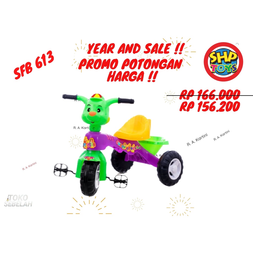 Mainan Anak Sepeda Roda Tiga Plastik SHP toys Tricycle SFB 613