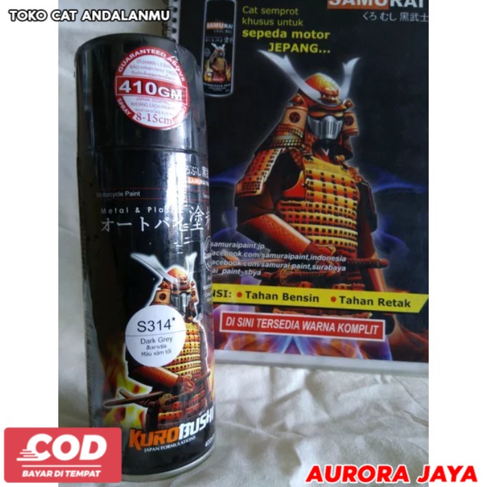Cat Semprot Spray SAMURAI Dark Grey Kode S314 -  Toko Cat Aurora