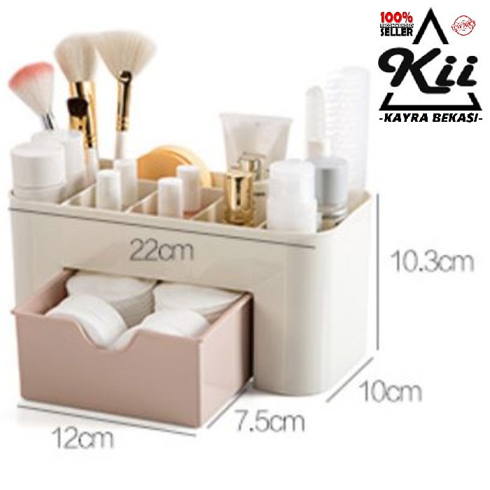 Rak Kosmetik ATK - Box Laci Organizer Multifungsi - Box 6 Slot 1 Laci