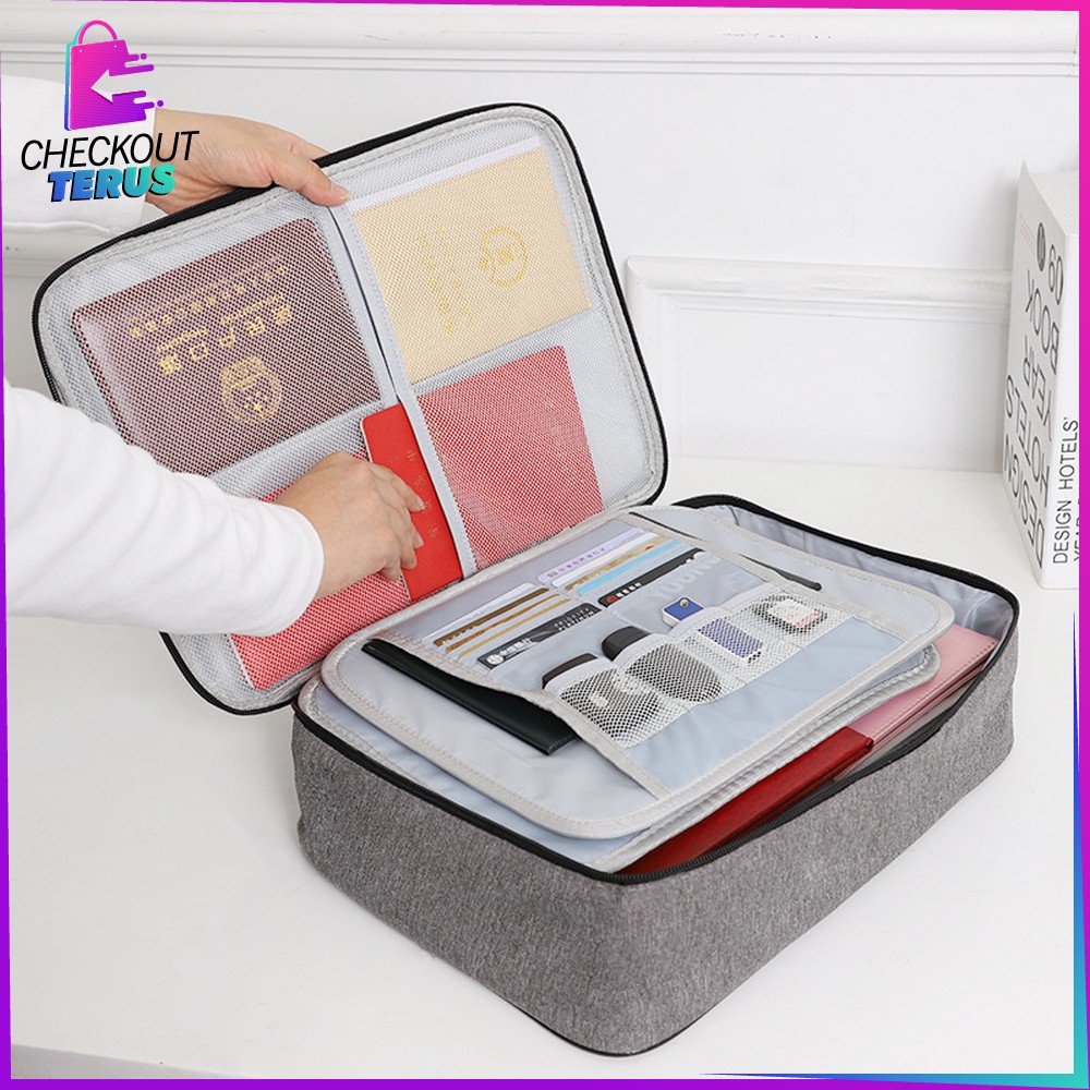 CT C515 C516 Tempat Penyimpanan Sertifikat File Dokumen Penting Tas Dokumen Multifungsi Storage bag Travel Portable