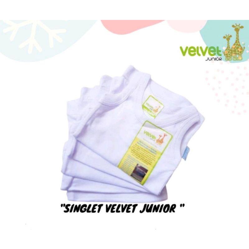 Velvet junior singlet kaos dalam putih isi 1 pc NB XS S M L LB 2 3 4 5 6 7