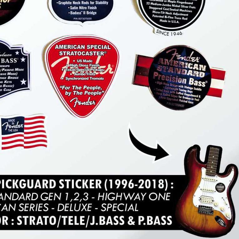 Fender USA Sticker Pickguard Gitar dan Bass Set Stiker Pickguard