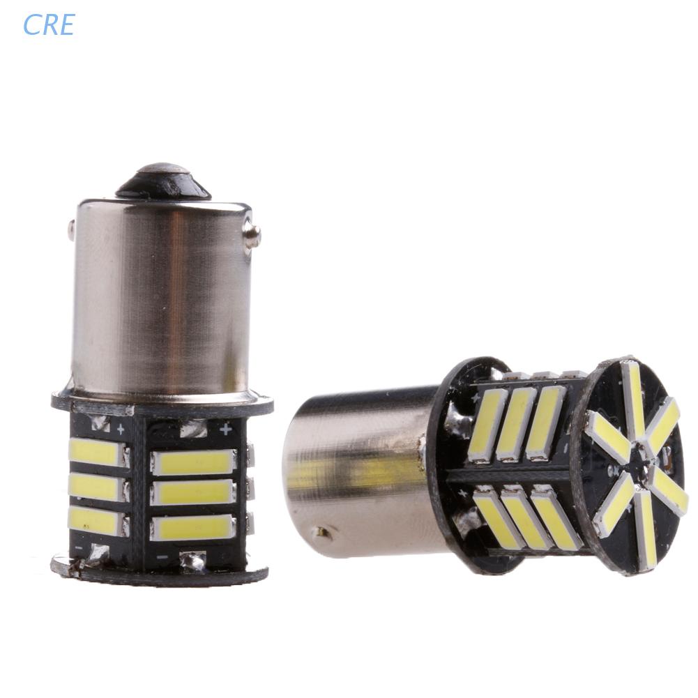 Cre 2pcs Bohlam LED Canbus No Error BA15S 1156 7506 P21W Warna Putih Untuk Lampu Mundur Mobil