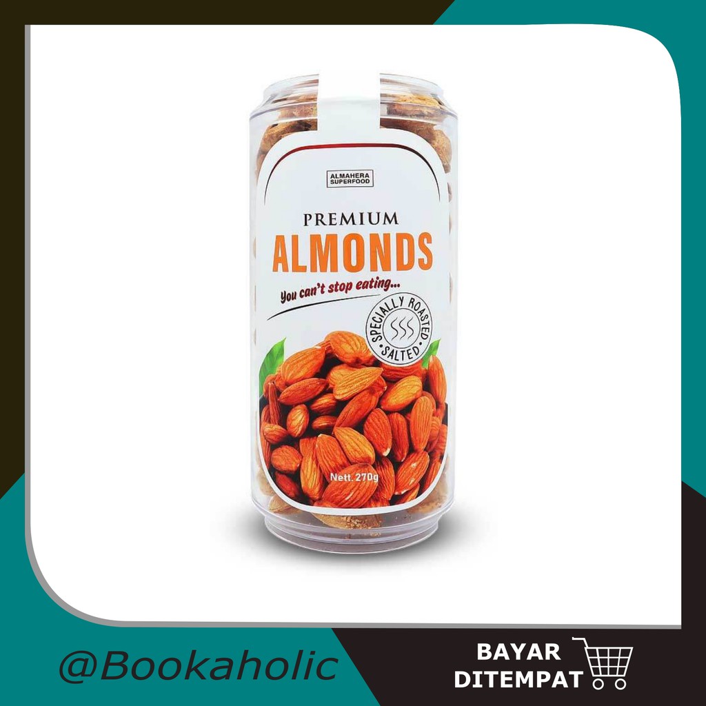 Jual Kacang Almond Kulit Panggang 270 gram Premium Almonds Kemasan