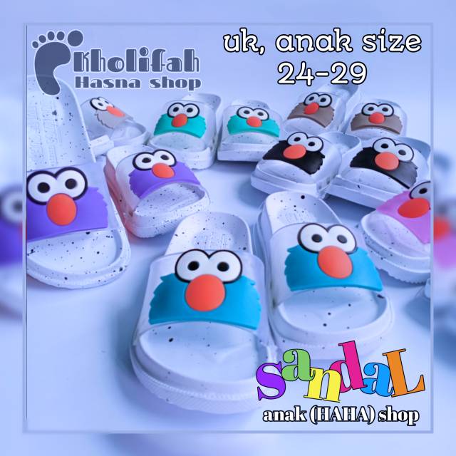 Sandal anak perempuan kokop elmo lucu murah awet DULUK 307D-1 24-29