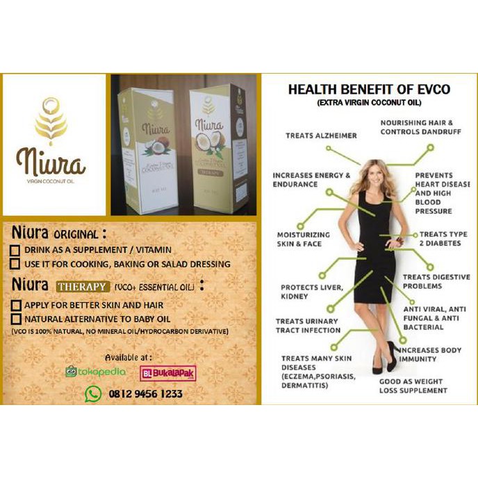 

NIURA EXTRA VIRGIN COCONUT OIL (VCO) 500 ML