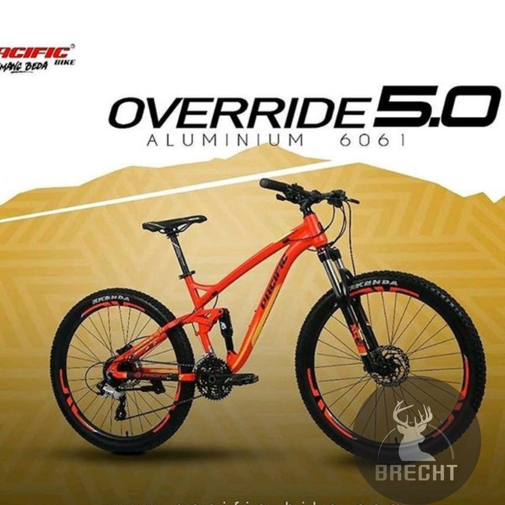(PENGIRIMAN INSTAN) Sepeda Gunung MTB Pacific Bike 2.20 Override 5.0 27.5" Alloy 24Speed Hidrolik