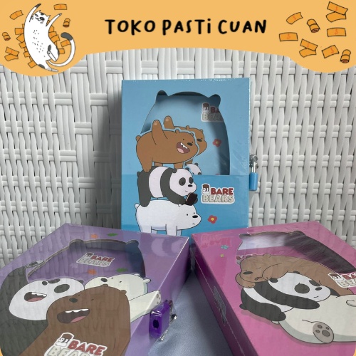 

buku gembok karakter we bare bear buku tulis buku notes keperluan anak sekolah buku harian lucu imut fancy bisa cod buku unik buku import termurah