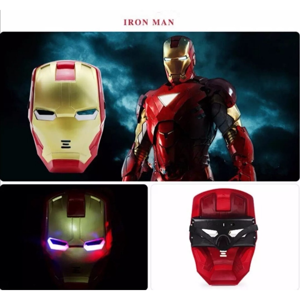 Mainan Topeng Ironman Led / Topeng Iron Man