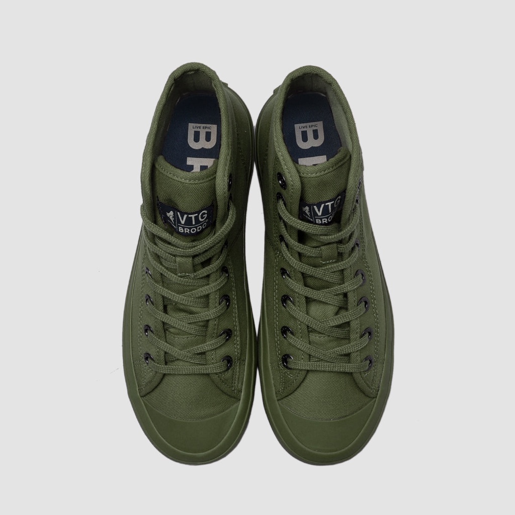 Sepatu Brodo Vtg V2 Solid Hi Series Vantage Vintage [Olive/Mocha]-6