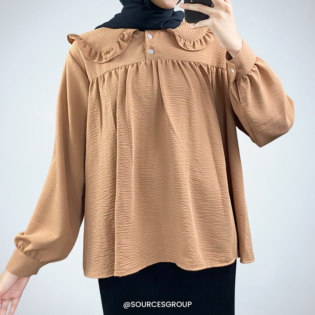 VS - QUILA BLOUSE ATASAN WANITA MUSLIM | BLOUSE KERAH RUFFLE WANITA