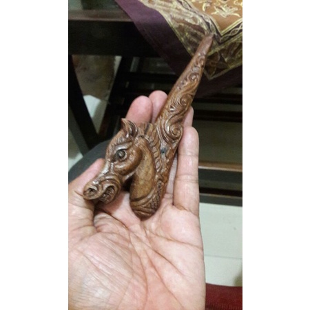 pipa once  kayu stigi  / pipa once istimewah ukir kuda larat