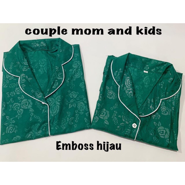 Piyama EMBOSS HIJAU bisa couple mom kids and family Piyama EMBOSS HIJAU bisa couple mom kids and family