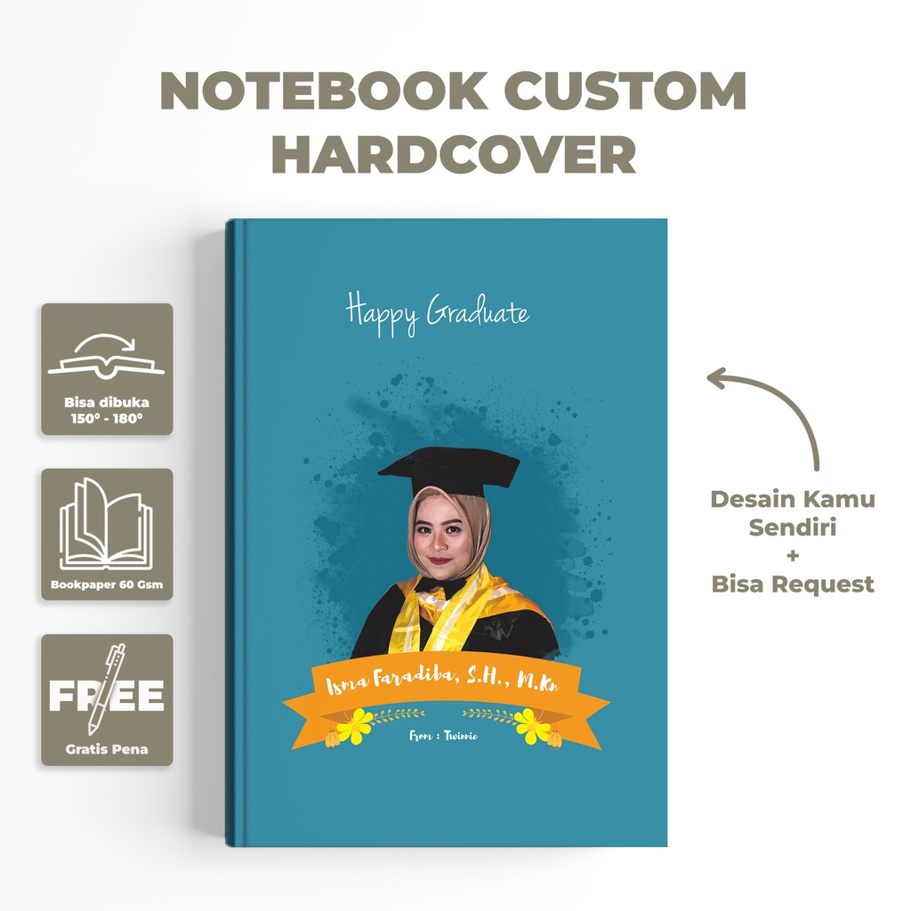 

Notebook Custom / Kado Unik / Buku Catatan/ Buku Diary / CUSTOM WISUDA