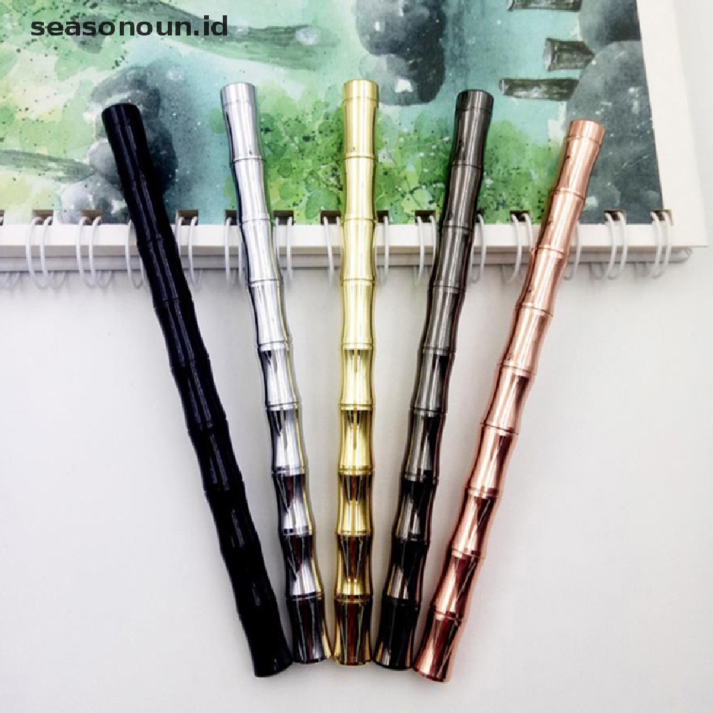 1 Pc Pulpen Bahan Tembaga Metal Kuningan Bentuk Bambu Untuk Sekolah / Kantor