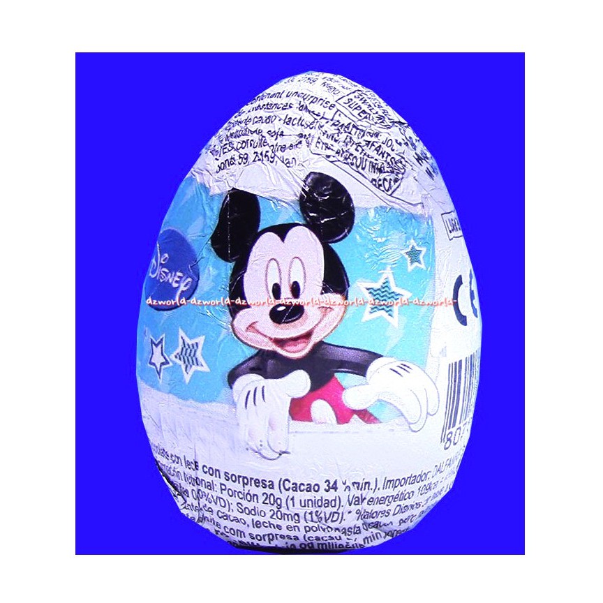 Zaini Mickey Mouse Milk Chocolate Eggs Coklat Telur Telor Egg Miki Mose Mickay Mosse