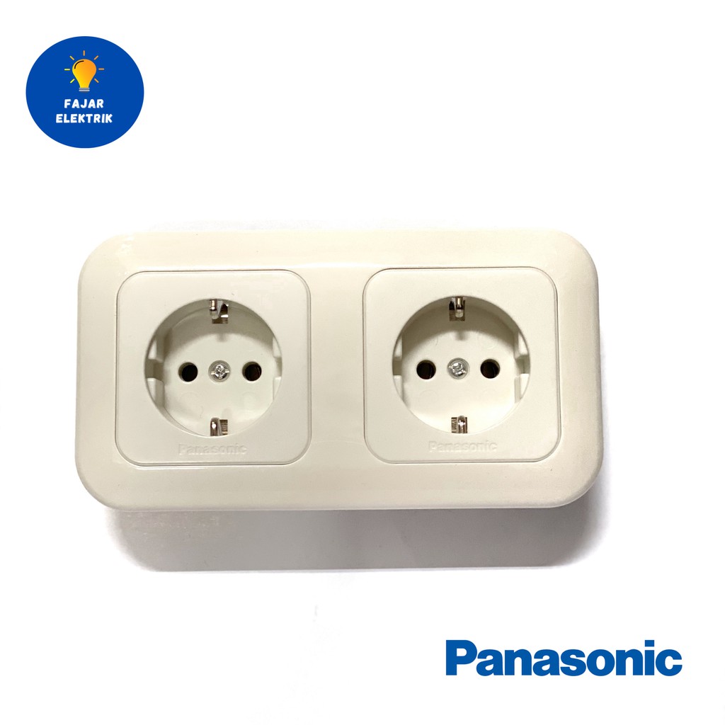 PANASONIC  STOP KONTAK 2 GANG WIDE SERIES CP &amp; NON CP / STOPKONTAK DOUBLE PANASONIC