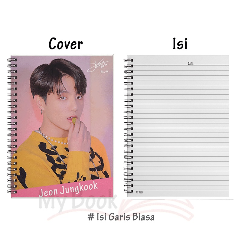 Ruled Notebook Diary Agenda Buku Catatan Bergaris A5 Kpop BTS 50 Lembar B07-JK #2