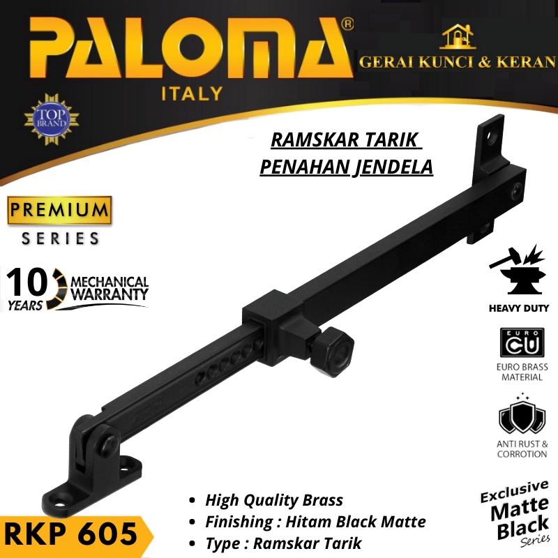 RAMSKAR PALOMA RKP 605 TARIK LAMSKAR PENAHAN JENDELA HITAM BLACK MATTE