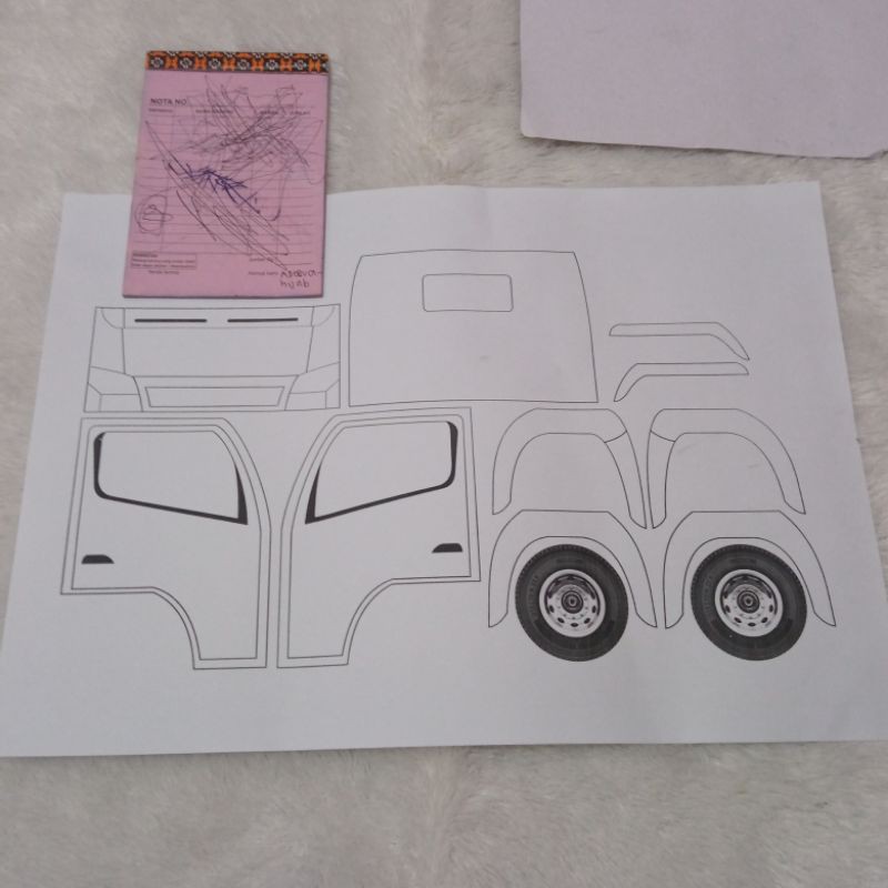 Sketsa Miniatur Truk - Sketsa Ukuran Kabin Miniatur Truk Canter Sketsa