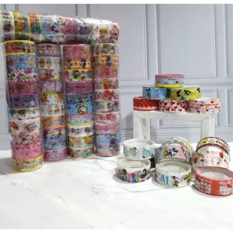 

Isolasi Kado Gambar Lucu Fancy(1slop isi 10 pcs)/Solasi Glitter/solatif fancy