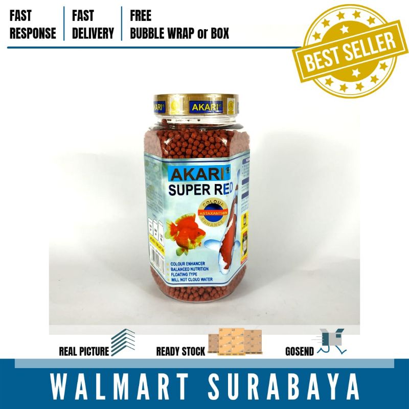 Akari Super red 350gr pelet ikan hias koi Koki louhan termurah best