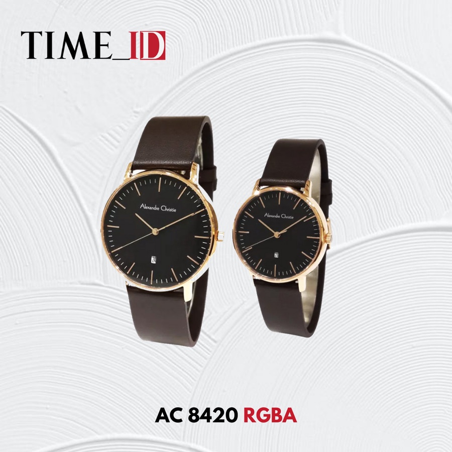 Jam Tangan Alexandre Christie AC 8420 ROSEGOLD BLACK Couple