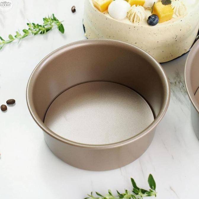 Loyang Teflon Bulat Bongkar Pasang 20 cm | Round Pan Loose Base Gold