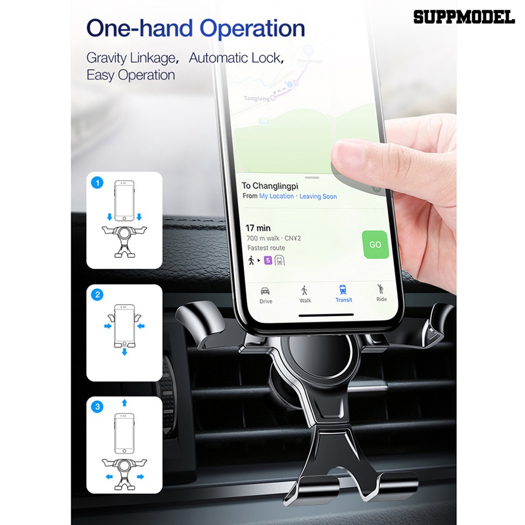 Sdl Stand Holder Handphone Bahan ABS Rotasi 360 Derajat Untuk Kisikisi Ac Mobil