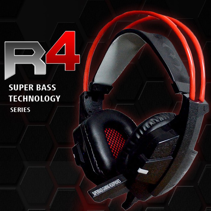 WARWOLF HEADSET HEAD PHONE GAMING R4