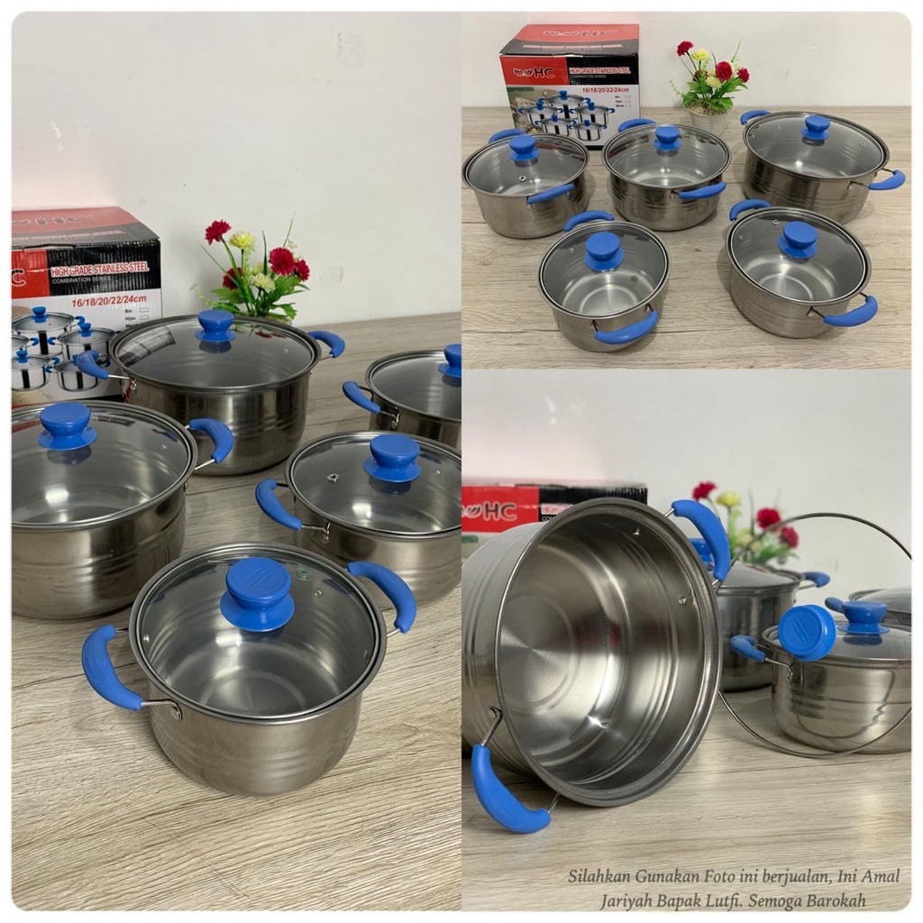 Panci Set Colour Cookware Set 10 Pcs HC