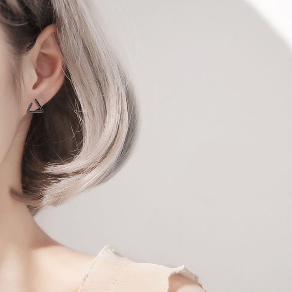 Agustinina Anting Pejantan Geometris Warna Solid Keren Pesta Pria Street Wear Alloy Lady Korea Earrings