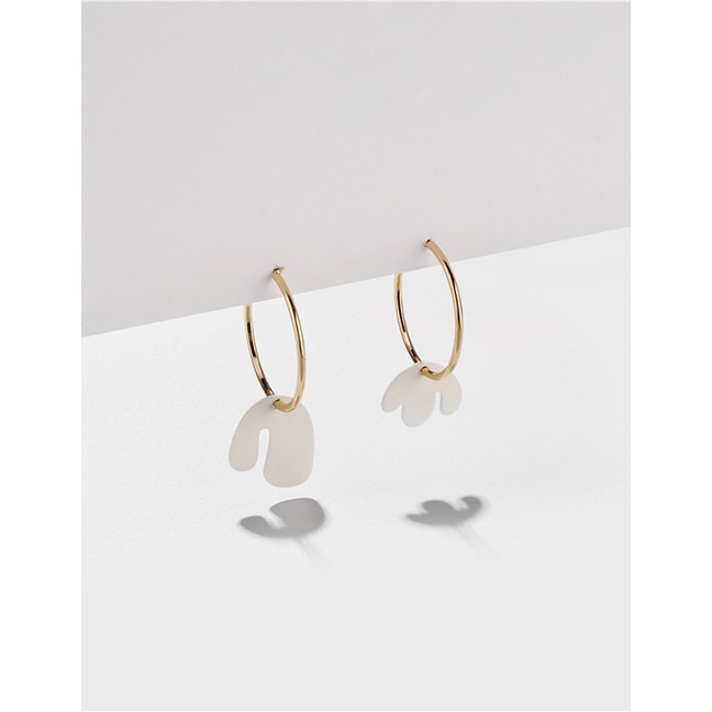 LRC Anting Tusuk Fashion Alloy Geometric Spray Asymmetric Earrings F99984
