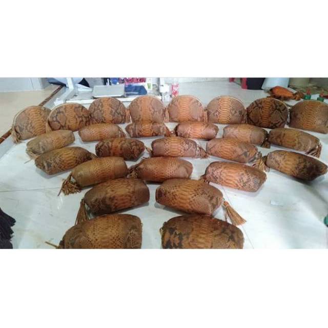 Ready Tas oval mini kulit ular asli