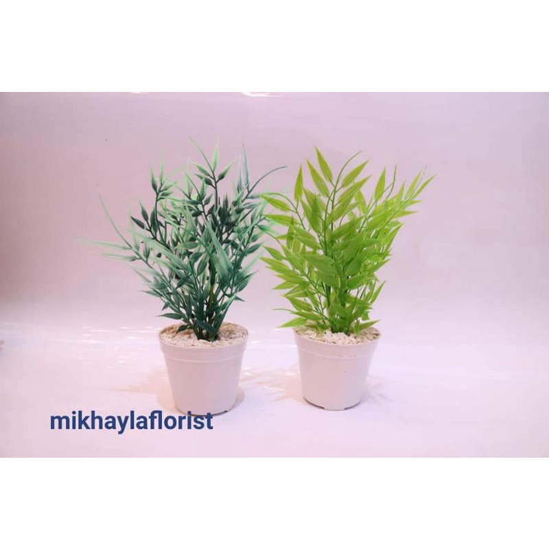 Daun bambu artificial // daun plastik // daun artificial // bunga pot mini
