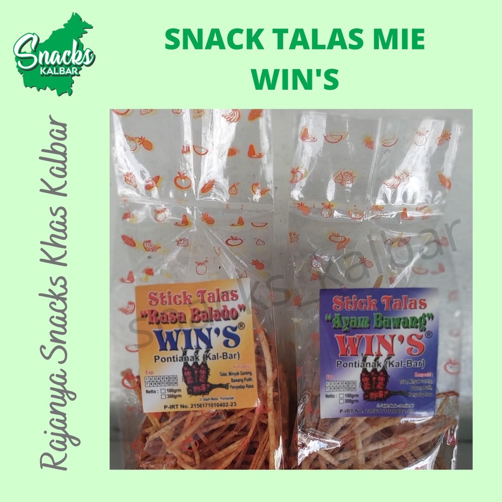 

Snack Mie Talas Tipis " Win's " 100 gram / StikTalas / Keladi Khas Pontianak