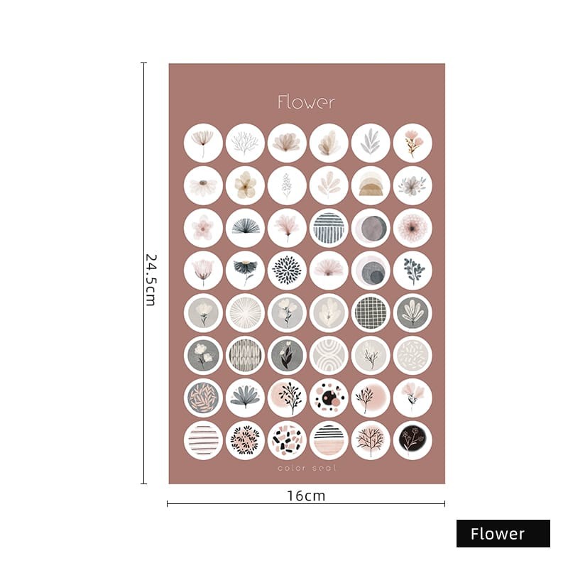 

Stiker dekorasi DIY Morandi scrapbooking bullet journal postmark dot sticker