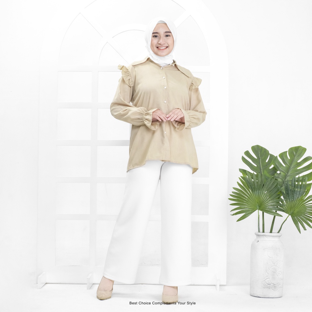 Kemeja Sahera Basic Atasan Wanita Shirt Polos by Mahyra