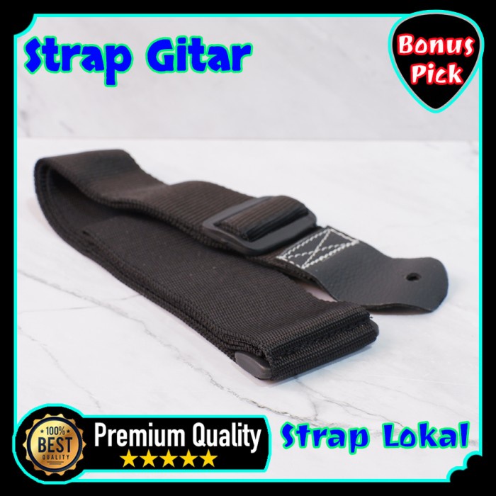 Strap Gitar, Selempang Gitar, Tali Gitar, Hitam Berkualitas