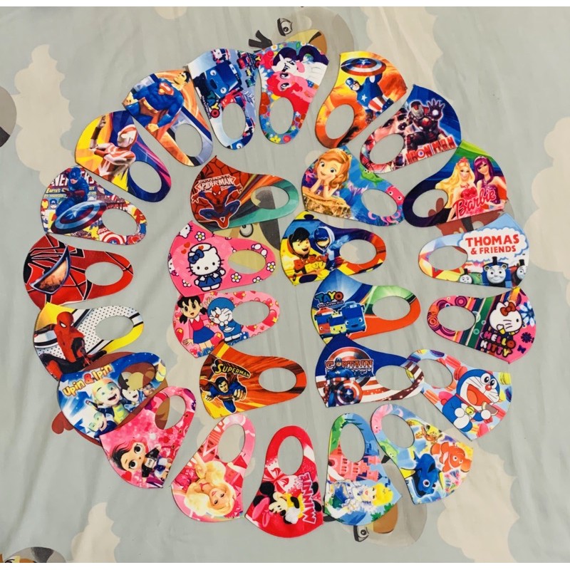Masker Scuba Anak anak Tebal Motif full print tahan debu Masker Scuba Anak anak Tebal Motif full print tahan debu