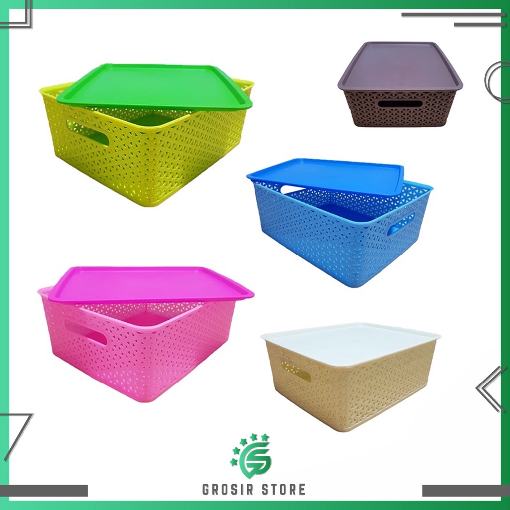 Grosir Store - KERANJANG AMERTA BASKET - KERANJANG SERBAGUNA DENGAN TUTUP 7040M