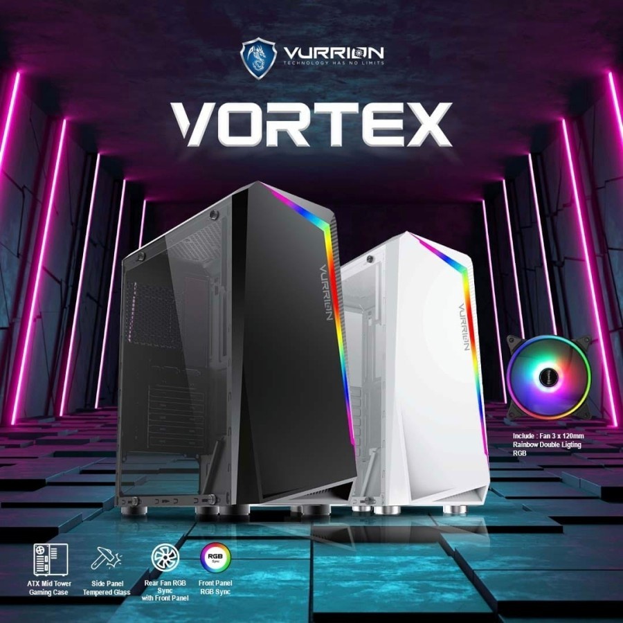 Vurrion Vortex / Vortex Froze - ATX Tempered Glass RGB Fan CASING