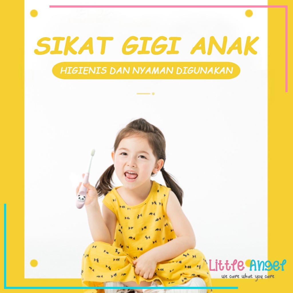 SIKAT GIGI BAYI ANAK Training Toothbrush Kids 1 tahun Karakter Panda Silicon Lembut Bulu Halus Impor