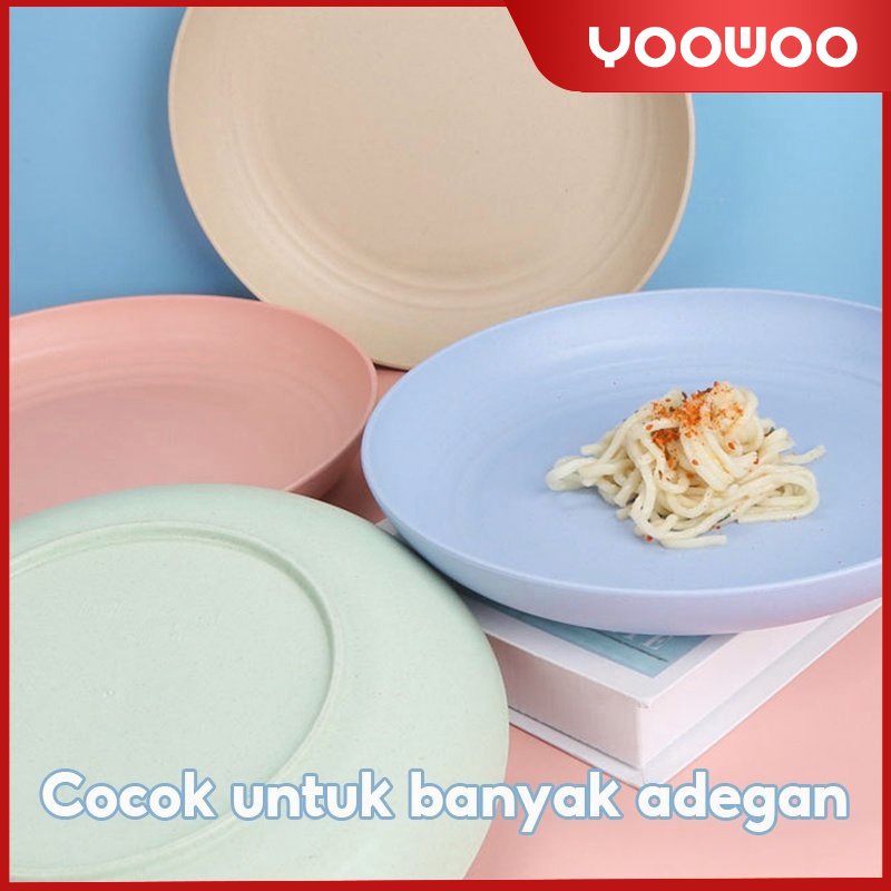 Piring serat gandum gaya Jepang /bahan eco-friendly / 20 、23 、25 cm Round Plate Piring Saji