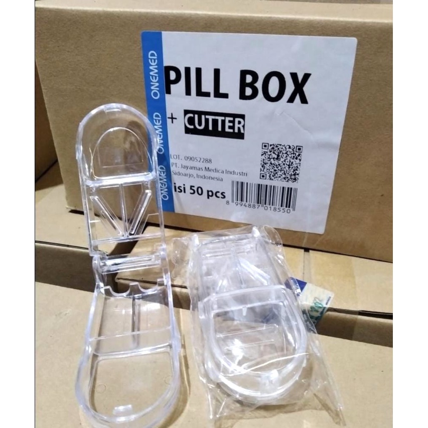 Pill Box Cutter Alat Potong Obat Vitamin Tablet Box Kotak Pill Cutter Box Onemed Storage Box