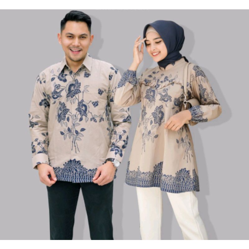 baju batik couple lengan panjang terbaru lapis furing // sarimbit batik terbaru // tunik batik wanita modern // one set baju batik couple modern motif WARDANI