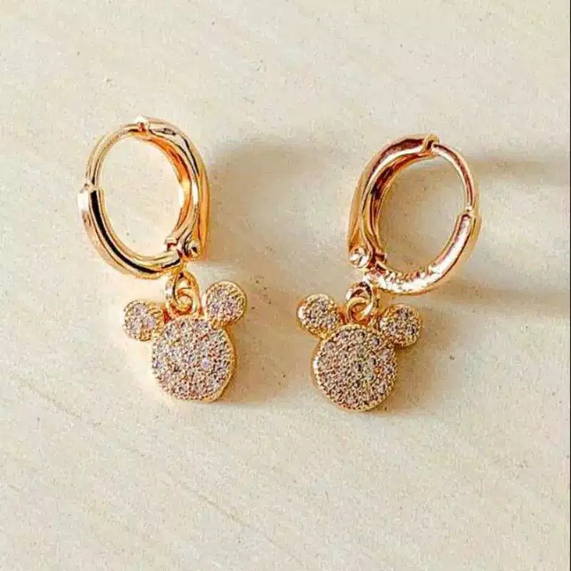 ANTING ANAK HELLO KITTY/MICKEY MOUSE XUPING LAPIS EMAS