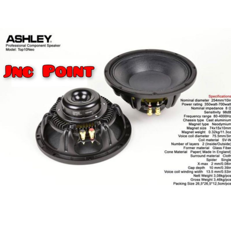 Component Speaker ASHLEY Top 10 Neo / Top10Neo/Top-10Neo ORIGINAL